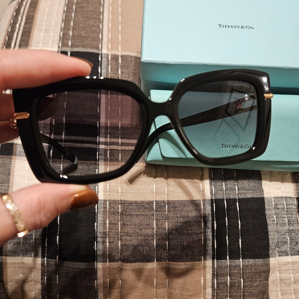 Tiffany & Co. Black and Gold Sunglasses TF4199 - Picture 2 of 7